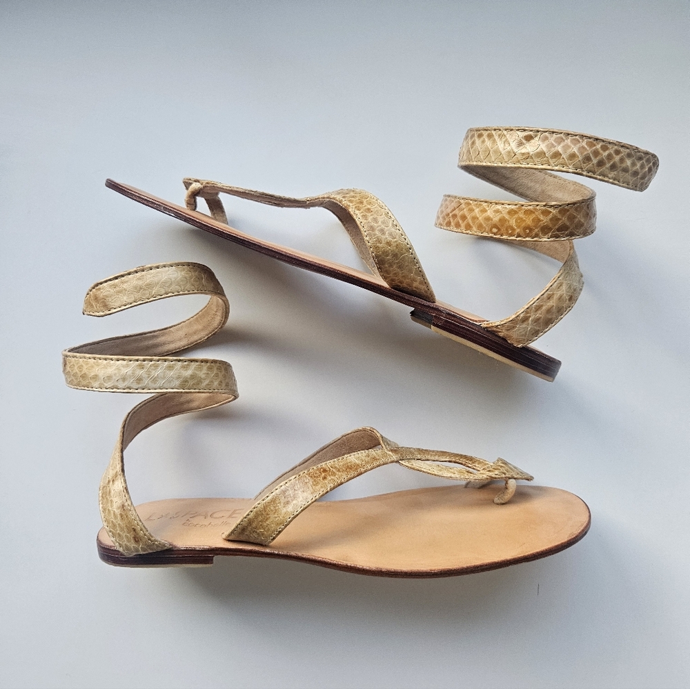 L*Space By Monica Wise × Cocobelle Snake Wrap Thong Flat Sandals - Picture 14 of 14